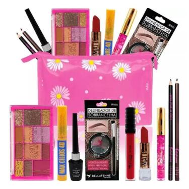 Imagem de Kit Maquiagem Para Olhos Sombra Matte Lápis Rímel Delineador