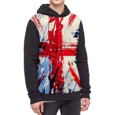 Imagem de Moletom Com Capuz Bandeira Do Reino Unido Ref:533 - smoke, Preto, GG