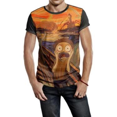 Imagem de Camiseta Masculina Rick And Morty Quadro O Grito Ref:524 - smoke, Pret