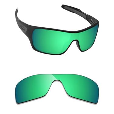 Imagem de Alphax Lentes de reposição espelhadas não polarizadas verde-esmeralda para óculos de sol Oakley Turbine Rotor OO9307