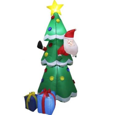 Imagem de Arvore Natal Papai Noel Inflavel Natalina Presentes Led Decoraçao Loja