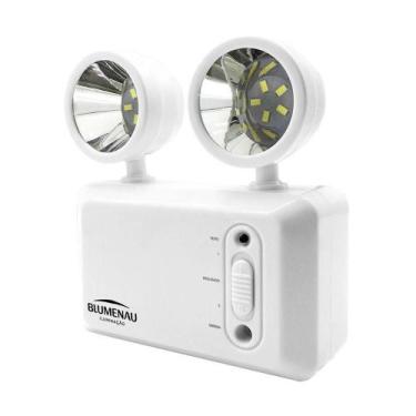 Imagem de Luminária De Emergência Bloco Autônomo 2 Faróis 3w Bivolt Blumenau - B