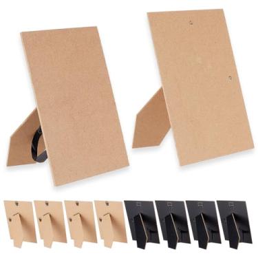 Imagem de NICENEEDED Cavalete traseiro de 10 peças para porta-retratos 12 x 18 cm, suporte de exibição de papelão com perna direcional, suporte traseiro de moldura de substituição para montagem em mesa e parede
