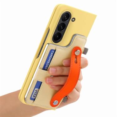Imagem de Para Samsung Z Fold5 Capa de película de vidro frontal para Samsung Galaxy Z Fold 5 Fold5 Zfold5 Slot para cartão S Pen Holder Coque, amarelo, para Samsung Z Fold 5