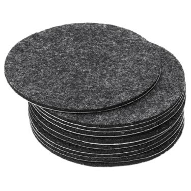 Imagem de Feltro de base de lâmpada de 6 cm de diâmetro, pacote com 10 2 mm de espessura, adesivo redondo, macio, antiderrapante, feltro antiarranhões para lâmpada, móveis, artesanato, cinza escuro