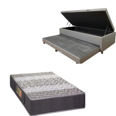 Imagem de Bicama Box Baú com Colchão de Espuma Orthopedic - Solteiro 88x188 (CORINO CINZA)