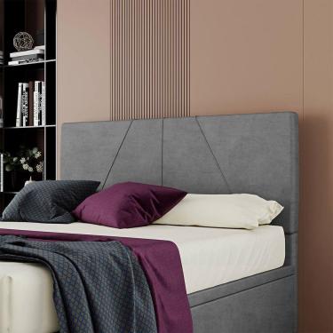 Imagem de Cabeceira Estofada Casal King Size 195 Cm Júpiter Veludo Skybox Cinza