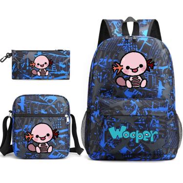 Imagem de Conjunto de mochilas Woopers Cartoon Kids School, 3 peças de anime