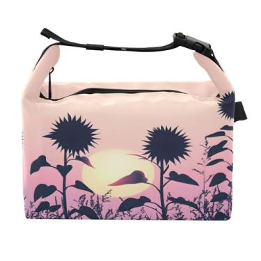 Imagem de STAYTOP Lancheira de girassol pôr do sol com fivela de alça, lancheira isolada para meninos e meninas, lancheira térmica para trabalho escolar