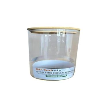 Imagem de Pote de Vidro Hermético com Tampa de Bambu, 1200ml, Borossilicato, Circular, 10cm Diâmetro x 19cm Altura, Multiuso
