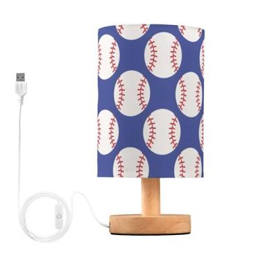 Imagem de Joisal Luminária de cabeceira de beisebol, mini abajur de mesa adequado para os olhos, lâmpada de balcão pequena, lâmpadas decorativas pequenas