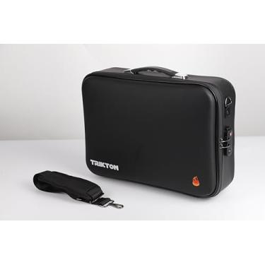 Imagem de TRIKTON Capa rígida XXL (43 x 33 x 15 cm), caixa de documentos à prova de fogo com trava (aceito pela TSA), organizador de arquivos sanfonados de tamanho legal, capa rígida resistente à água, alça de