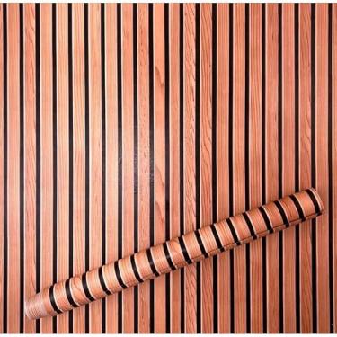 Imagem de Papel de Parede 10 METROS x 45CM Adesivo Autocolante para Sala Quarto Conveniente E Eficiente Elegante E Prático(Ripado 10)