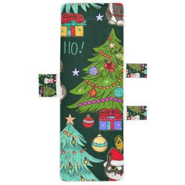 Imagem de Lindos gatos árvores de Natal verde espreguiçadeira capa de toalhas de praia piscina espreguiçadeira de piscina bonita 85 x 76 centímetros