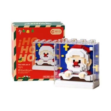 Imagem de Blocos De Montar De Natal Papai Noel Boneco De Neve Árvore Pequenas Pa