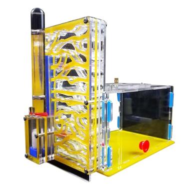 Imagem de aqxreight Área de Alimentação Ninho de Formigas Vila de Fazenda de Formigas Acrílicas Com Entrada de água para Fácil Observação do Comportamento das Túnel de Trabalho Ao Vivo (Amarela)