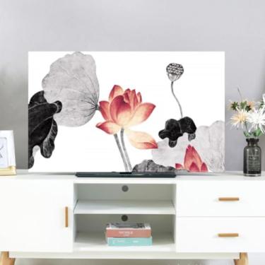 Imagem de Capa de TV Protetores de Tela de TV Padrão Colorido Multitamanho Tela de TV Universal Decorativa para LCD LED Antiderrapante Capa de Poeira Quarto Sala de Estar Decoração4||40-43 polegadas