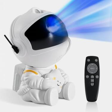Imagem de Projetor Galáxia Astronauta Premium com Luz Noturna LED Projetor de Estrelas no Teto Aurora Colorida - Decoração Criativa para Quarto Infantil Presente Incrível - Controle Remoto USB - Premium