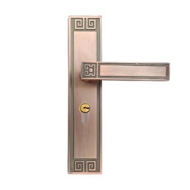 Imagem de Fechadura de porta chinesa silenciosa para quarto de quarto de madeira maciça fechadura interna de bronze vermelho (bronze vermelho pequeno 50 fechadura silenciosa)