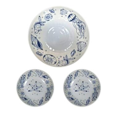 Imagem de Tigelas Melamina Sobremesa 18cm Plastico Resistente Saladeira 28cm Grande Bowls Cumbuca Salada