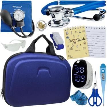 Imagem de Kit Enfermagem Super Luxo Maleta Exclusiva Completa - Love Saude, AZUL