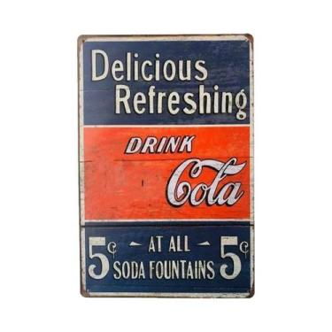 Imagem de Placa De Metal Retro Vintage Cola 7-UP, Arte De Parede Para Cozinha, B