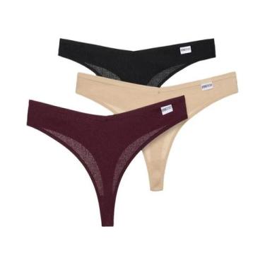 Imagem de Conjunto De 3 Calcinhas G-string De Algodão Waffle Sexy Para Mulheres,