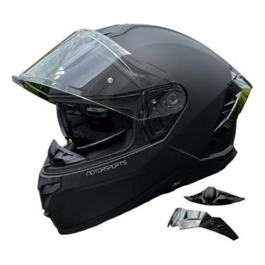 Imagem de Capacete Fechado Preto Fosco Mormaii S1 Oculos Interno Solar, 60