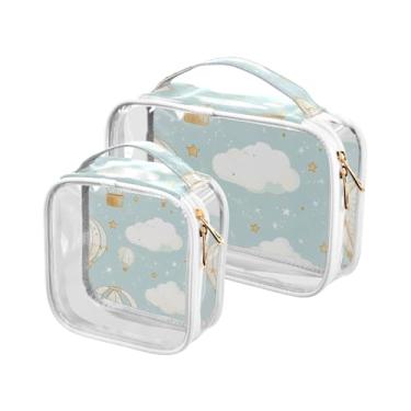 Imagem de xigua Bolsa de maquiagem com balões de ar quente para mulheres, bolsa de cosméticos de viagem, bolsa de higiene portátil à prova d'água para viagens, férias, organização de banheiro