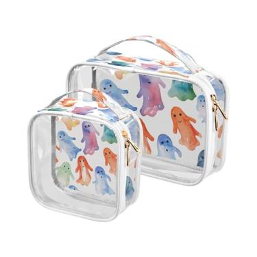 Imagem de xigua Linda bolsa de maquiagem para mulheres, bolsa de cosméticos transparente de viagem, bolsa de higiene portátil à prova d'água para viagens, férias, organização de banheiro