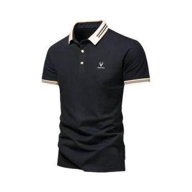 Imagem de Camisa Polo Masculina De Verão Em Seda Gelada De Secagem Rápida, Manga