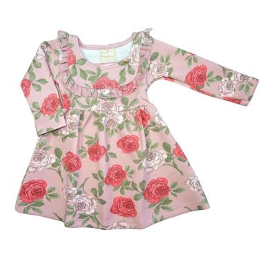 Imagem de Vestido Manga Longa Infantil Rosê Floral - Playground