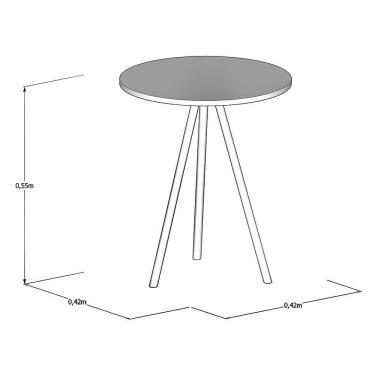 Imagem de Mesa Lateral Eames Gabriela Tampo Madeira Preto Pés Cobre - Preto