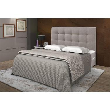 Imagem de Cabeceira Cama Box Lorena Linho Bege Casal 1,60M