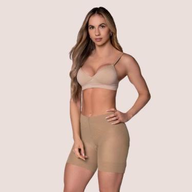 Imagem de Short Feminino Slim Levanta Bumbum Modelador Selene, Bege, GG