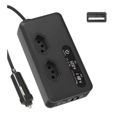 Imagem de Inversor Carro 12v 220v Veicular 200w 2 USB 2 Type c Conversor - Lelon