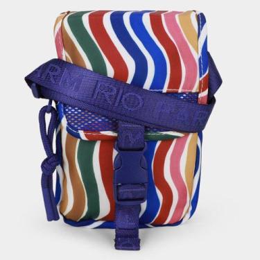 Imagem de Shoulder Bag Farm Fervo Dança De Listras, Azul, Único