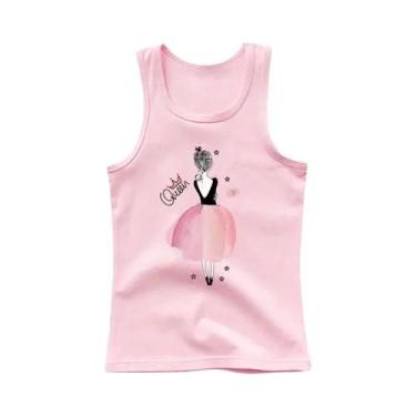Imagem de Camiseta Regata Infantil Com Estampa De Unicórnio Kawaii Para Meninas,