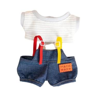 Imagem de Casaco De Pelúcia Colorido Xadrez Labubu Para Bebês, 17cm, Design Chic