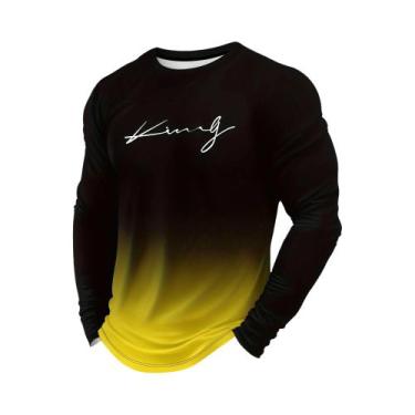 Imagem de Camiseta Masculina Esportiva Casual De Manga Longa Com Estampa 3D, Res