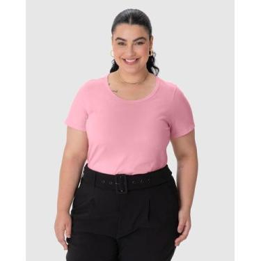 Imagem de Blusa Básica Feminina Plus Size Decote Redondo Em Algodão - Malwee Plu