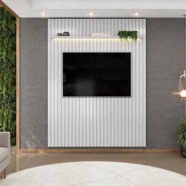 Imagem de Painel Ripado para TV até 65 Polegadas com LED MDF 183cmx240cm Trento 