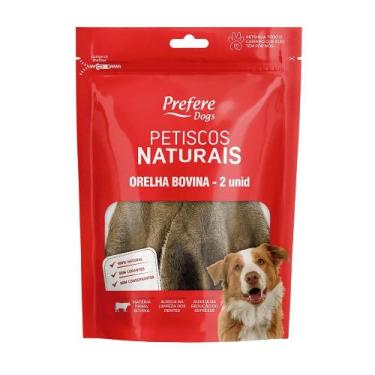 Imagem de Petisco Prefere Natural Orelha Bovina Desidratado para Cães com 2 Unid