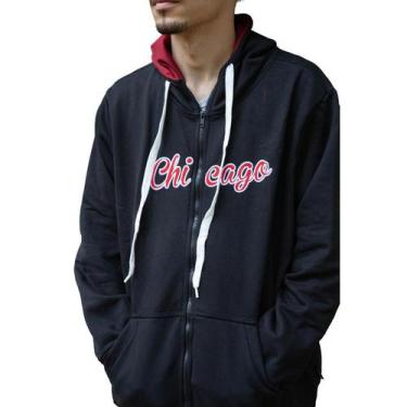 Imagem de Jaqueta Moletom Masculina M10 Dunk Chicago, Preto,  GG