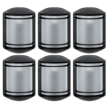 Imagem de Kit 6 Arandelas Externas Elegance Pretas Bivolt Luminárias de Parede Jardim Hall de Ent...
