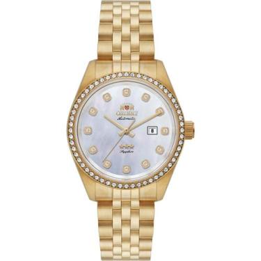 Imagem de Relogio orient automatico branco metal dourado nh5gg001 b1kx, DOURADO