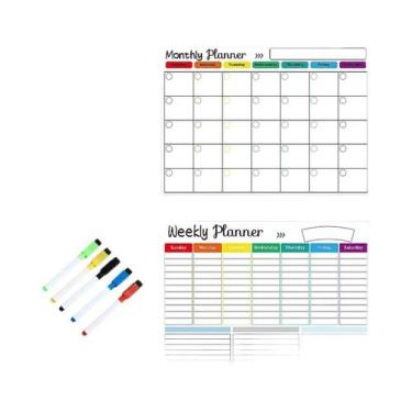 Imagem de Calendário Magnético Para Quadro Branco, Planejador Mensal E Semanal P