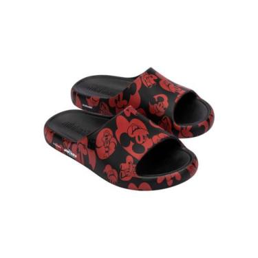 Imagem de Sandália Chinelo Infantil Melissa Free Print Mickey Feminino, Preto, 2