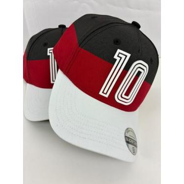 Imagem de Boné Zico Flamengo Camisa 10 Snapback Lona Tamanho Único Adulto Preto 