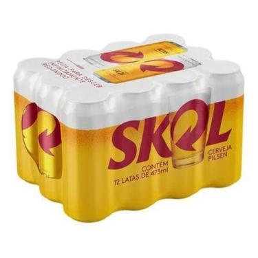 Imagem de Fardo de Cerveja Skol Lata 473ml (12 Unidades)